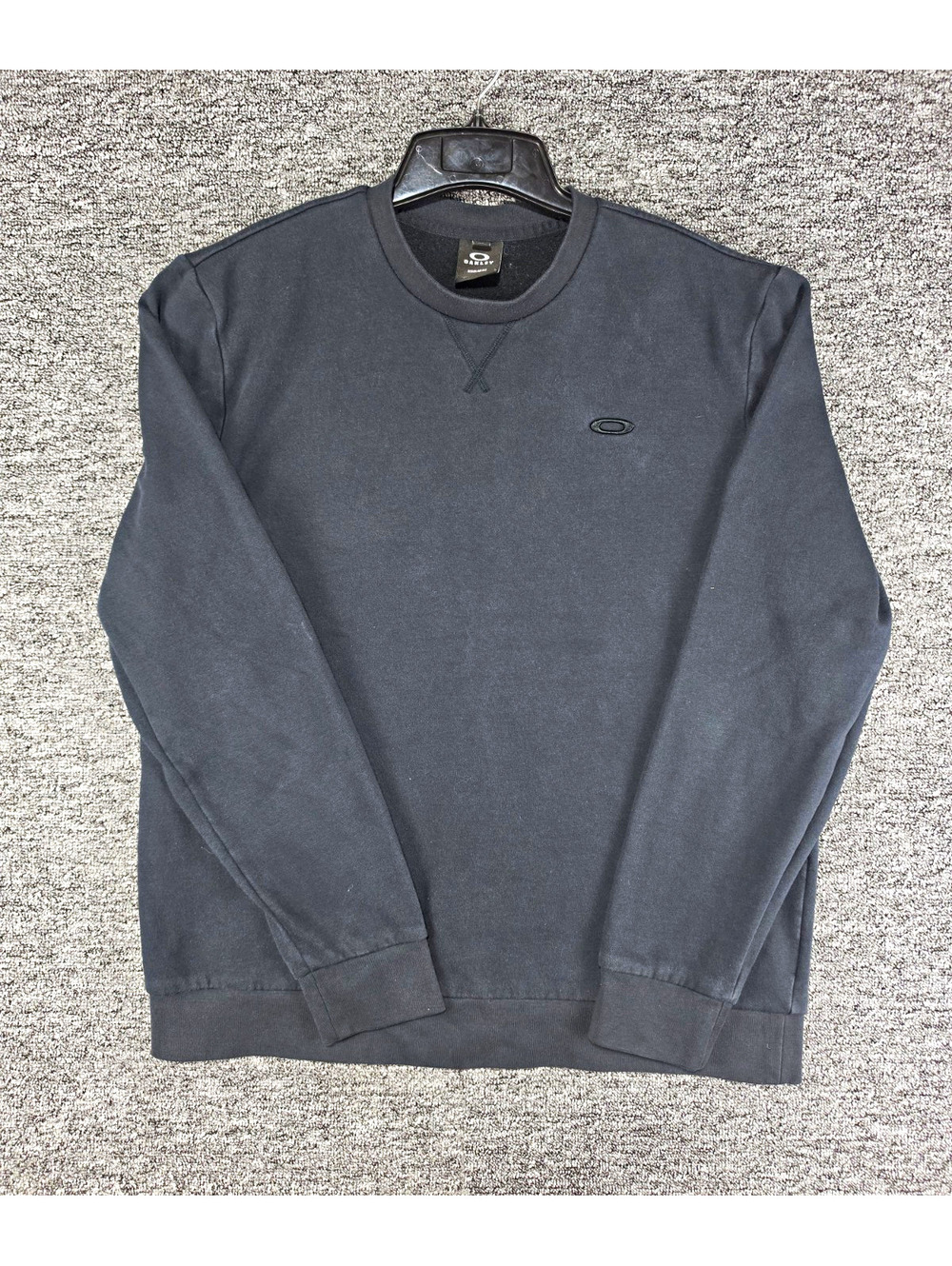 Oakley Black Logo Crewneck Fleece Pullover Sweatshirt Regular Fit Men's L